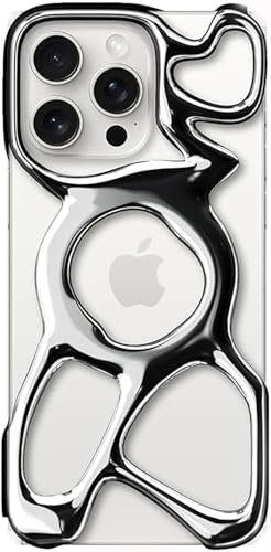 Angry miao Puste etui na telefon iPhone 15 Pro (tylko), kompatybilne z Magsafe, lekkie 22 g, rozpraszanie ciepła, duża ochrona, srebrne