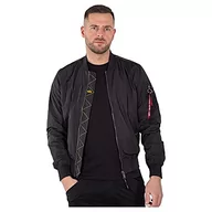 Kurtki męskie - ALPHA INDUSTRIES Męska kurtka bomberka, czarny, L - miniaturka - grafika 1