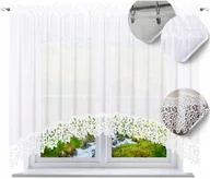 Firany - Firana gotowa z koronką 140x400 w ŁUK firany gipiura gładkie do salonu - miniaturka - grafika 1