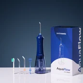 Irygatory do zębów - Smilesonic AquaFlow BLUE irygator bezprzewodowy z 5 końcówkami - miniaturka - grafika 1