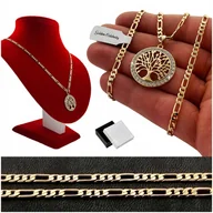 Łańcuszki - PIĘKNY ZŁOTY NASZYJNIK ŁAŃCUSZEK DRZEWKO SZCZĘŚCIA / ŻYCIA 18K + DEDYKACJA - miniaturka - grafika 1