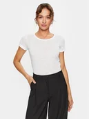 Koszulki i topy damskie - Sisley T-Shirt 3FD4L11A2 Biały Regular Fit - miniaturka - grafika 1