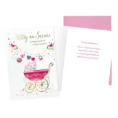 Kartki okolicznościowe i zaproszenia - Kukartka Karnet B6 Narodziny (dziewczynka) - miniaturka - grafika 1