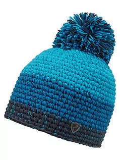 Czapki damskie - Ziener Intercontinental męska czapka z pomponem, ciepła, szydełkowana, Steel Blue, Usex - grafika 1