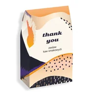 Kawa - Zestaw kaw smakowych THANK YOU – uniwersalny i gustowny prezent, upominek, podarunek z kawą smakową w saszetkach 10x10g. Niecodzienny pomysł na podzię - miniaturka - grafika 1