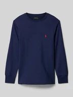 Koszulki dla chłopców - Bluzka z długim rękawem z wyhaftowanym logo - miniaturka - grafika 1