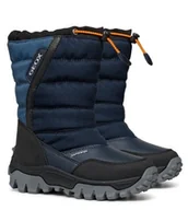 Śniegowce damskie - GEOX HIMALAYA ŚNIEGOWCE CHŁOPIĘCE Z LOGO GRANATOWE 35 JTB - miniaturka - grafika 1