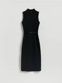 Sukienki - Reserved - Sukienka z paskiem - czarny - miniaturka - grafika 1