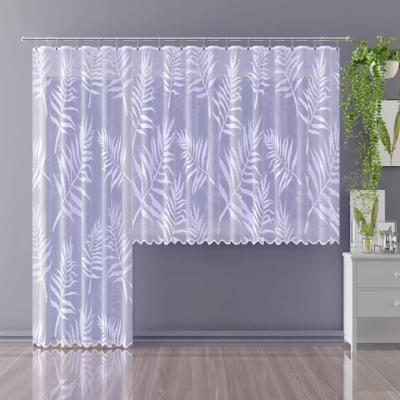 Firanka żakardowa metrażowa wys. 130 cm Achillea A150 biała - 130 cm