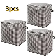 Inne - TEMU 3 sztuki nowoczesnego dużego pojemnika do przechowywania Hastut 180L, wielofunkcyjny gruby materiałowy pojemnik organizacyjny, pyłoszczelny i - miniaturka - grafika 1