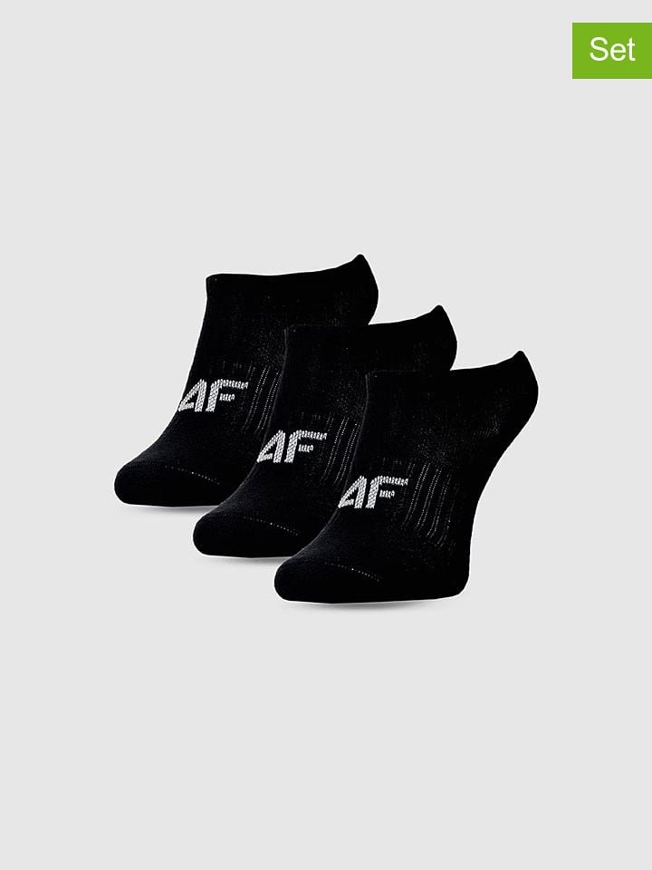 4F Skarpety (3 pary) w kolorze czarnym