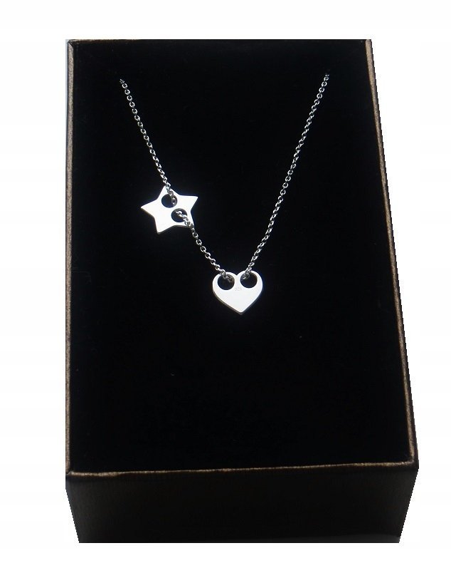 Srebrny naszyjnik celebrytka gwiazdka serce 925