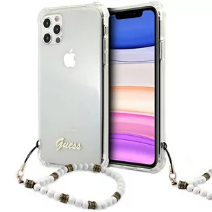Guess nakładka do iPhone 12 / 12 Pro 6,1" GUHCP12MKPSBK przeźroczysta hard case Black Pearl 8_2274764 - Etui i futerały do telefonów - miniaturka - grafika 1