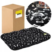 Legowiska dla psów - Wodoodporne Legowisko Dla Psa 100x70 cm XL Duże Posłanie - Czarny + Srebrne Kostki - miniaturka - grafika 1