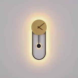 Globo Kinkiet LED Sussy z zegarem, czarny/złoty - Lampy ścienne - miniaturka - grafika 1