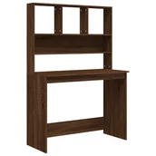 Biurka - vidaXL Biurko z półkami, brązowy dąb, 102x45x148 cm - miniaturka - grafika 1