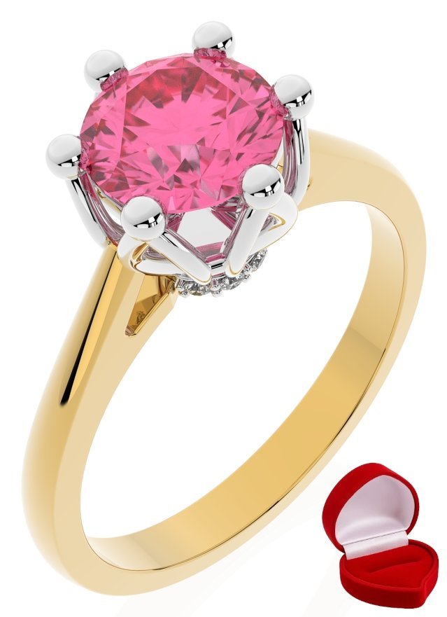 ZŁOTY PIERŚCIONEK ZARĘCZYNOWY 585 14k SZAFIR 1 ct + PUDEŁKO R23