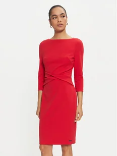 Calvin Klein Sukienka koktajlowa K20K207470 Czerwony Slim Fit - Sukienki - miniaturka - grafika 1