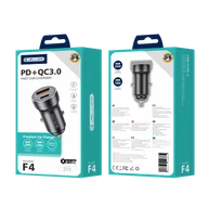 Ładowarki samochodowe - JELLICO ładowarka samochodowa F4 PD 20W 1xUSB-C + 1xUSB QC3.0 + kabel Lightning Czarny - miniaturka - grafika 1