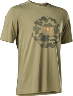 Fox Fox Ranger Drirelease Camo Moth SS Jersey Men, oliwkowy S 2022 Koszulki MTB i Downhill 28871-374-S - Koszulki rowerowe - miniaturka - grafika 1