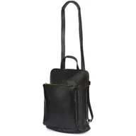 Torebki damskie - Skórzany Plecak Damski Torba 2W1 Elegancki A4 Włoski Pojemny Czarny Vera Pelle S40 : Kolory - Czarny - miniaturka - grafika 1