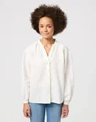 Koszule damskie - WRANGLER COOL GIRL SHIRT WORN WHITE 112356731 L - Wrangler - miniaturka - grafika 1