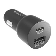 Ładowarki samochodowe - Ładowarka samochodowa Cygnett USB, USB-C 20W (czarna) - miniaturka - grafika 1