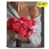 Malowanie po numerach - Malowanie Po Numerach 40x50cm Kobieta Kwiaty– Obraz do Malowania po numerach z Rama – Oh Art! - miniaturka - grafika 1