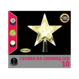 Czubek na choinkę gwiazda 10 LED ciepły biały 16 cm Bulinex - Ozdoby bożonarodzeniowe - miniaturka - grafika 1