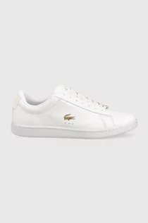 Sneakersy damskie - Lacoste sneakersy skórzane Carnaby damskie kolor biały - grafika 1