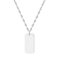 Naszyjniki - Damska blaszka na łańcuszku do grawerunku nieśmiertelnik stal szlachetna - Manoki - miniaturka - grafika 1