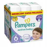 Pieluchy - PAMPERS ACTIVE BABY Pieluszki rozmiar 6 Zestaw 128 sztuk na cały miesiąc - miniaturka - grafika 1