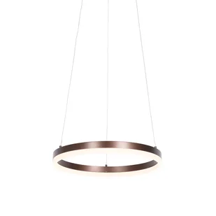 QAZQA Designerska lampa wisząca brąz 40 cm z 3-stopniową regulacją ściemniania LED - Anello - Lampy sufitowe - miniaturka - grafika 1