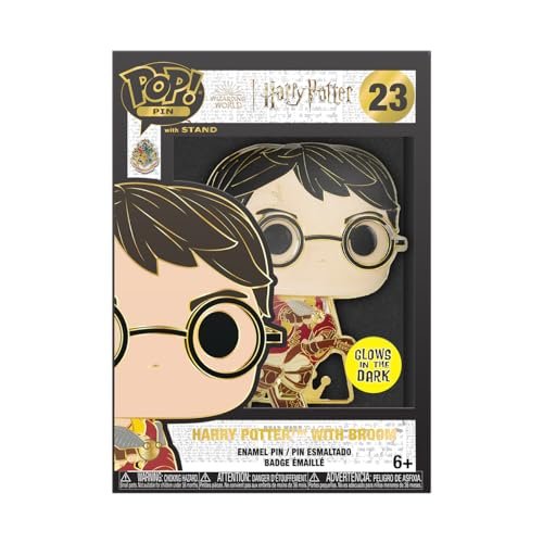 Funko Large POP! Przypinka emaliowana - Harry Potter POA 20th - Harry Potter na miotle Przypinki emaliowane - Śliczna kolekcjonerska broszka - do plecaków i toreb - Pomysł na prezent