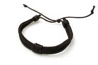 Bransoletki - Bransoletka Trzy Paski Wiązana Brązowa - miniaturka - grafika 1