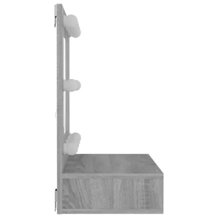 Lumarko Szafka z lustrem i LED, szary dąb sonoma, 60x31,5x62 cm - Toaletki - miniaturka - grafika 7