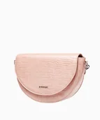 Torebki damskie - PUCCINI Torebka damska półksiężyc na szerokim pasku pudrowy róż - miniaturka - grafika 1