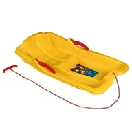 Sanki i ślizgacze - SANKI ślizg zjazdowy ŚLIZGACZ plastikowe MOCNE POLSKIE z oparciem + HAMULCE - miniaturka - grafika 1