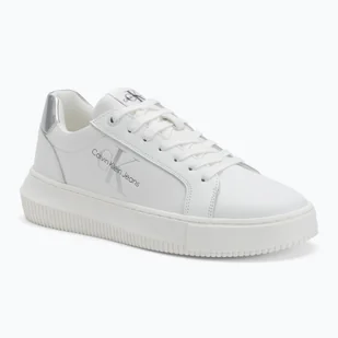 Buty damskie Calvin Klein YW0YW01224 Cupsole Mono Lth Wn white/silver - Trampki damskie - miniaturka - grafika 1