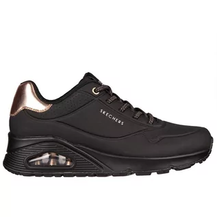 Sneakersy damskie - Buty Skechers Uno Shimmer Away 155196BBK - czarne - grafika 1