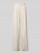 Spodnie damskie - Spodnie o kroju loose fit o szerokości z mieszanki wiskozy i lnu - miniaturka - grafika 1
