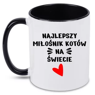 Kubek czarny prezent dla miłośnika kotów, miłośnik kotów, koty, kot + imię, 2 - Kubki - miniaturka - grafika 1