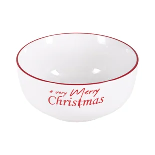 Miska ceramiczna Merry Christmas 480 ml biała - Miski i półmiski - miniaturka - grafika 1
