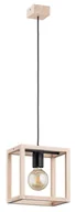 Lampy sufitowe - Lampa wisząca z drewnianym, geometrycznym kloszem AL 61165 z serii PAKO - miniaturka - grafika 1