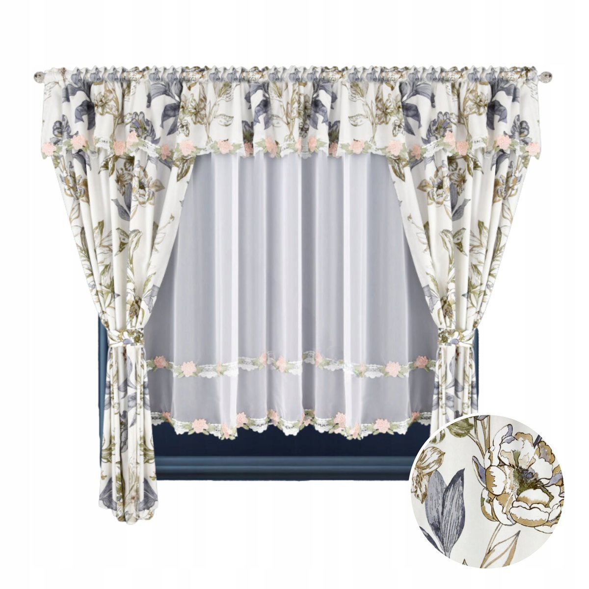 FIRANA GOTOWA WOAL 400x160 FIRANA KOLOROWA ZASŁONA NA POJEDYNCZY KARNISZ