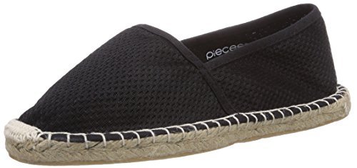 PIECES HAISHA ESPADRILLOS MESH BLACK, damskie espadryle, czarny - czarny Black - 41 EU