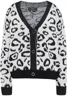 Swetry damskie - Naemi Damski elegancki kardigan 11029449, wełniany biały czarny, XL/XXL, wełniany biały czarny, XL-XXL - miniaturka - grafika 1