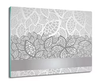 Deski do krojenia - splashback z nadrukiem Kwiat koronka srebro 60x52, ArtprintCave - miniaturka - grafika 1