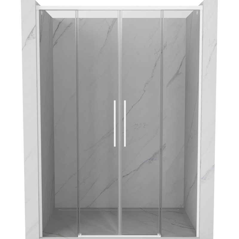 Mexen Rox drzwi prysznicowe rozsuwane 150 cm, transparent, białe - 8C2-150-002-20-00