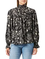 Bluzki damskie - DreiMaster Vintage Bridgeport damska bluzka z długim rękawem, czarny różowy, M - miniaturka - grafika 1